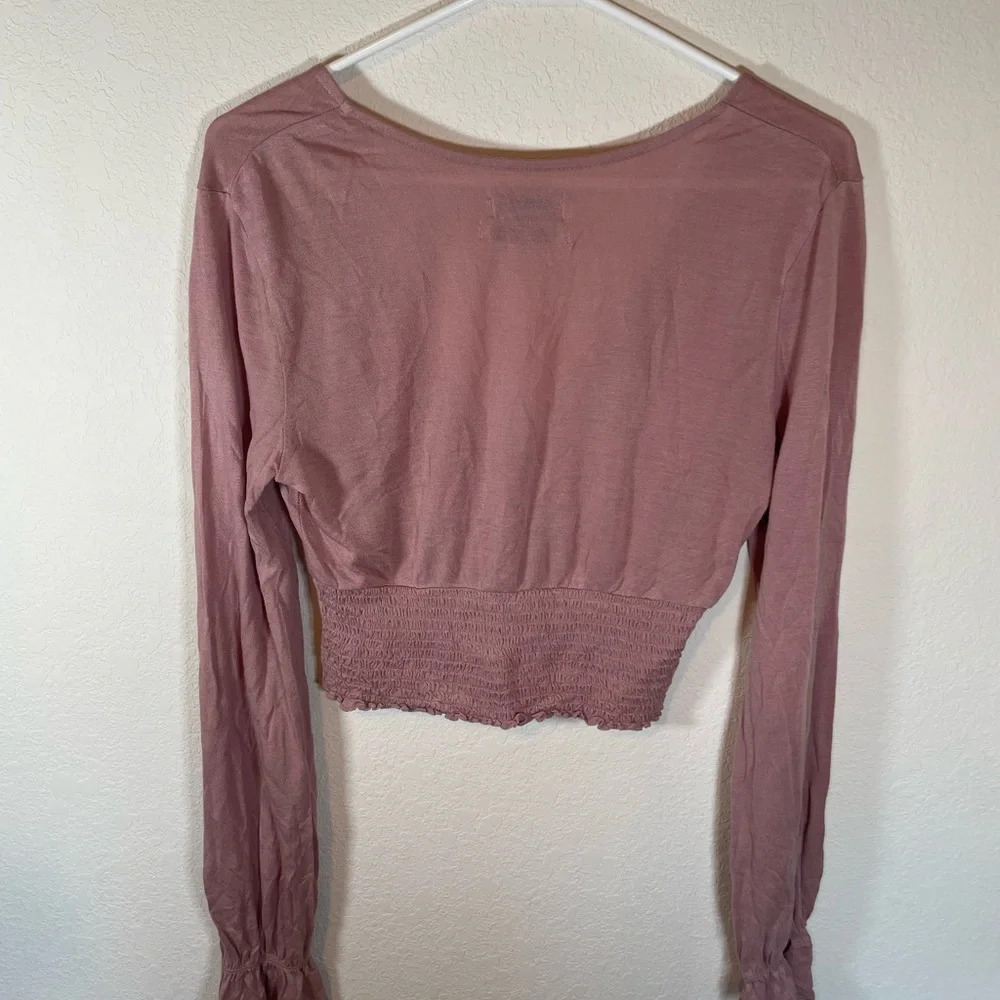 Urban Outfitters Pink Smocked Crop Blouse - Picture 6 of 8